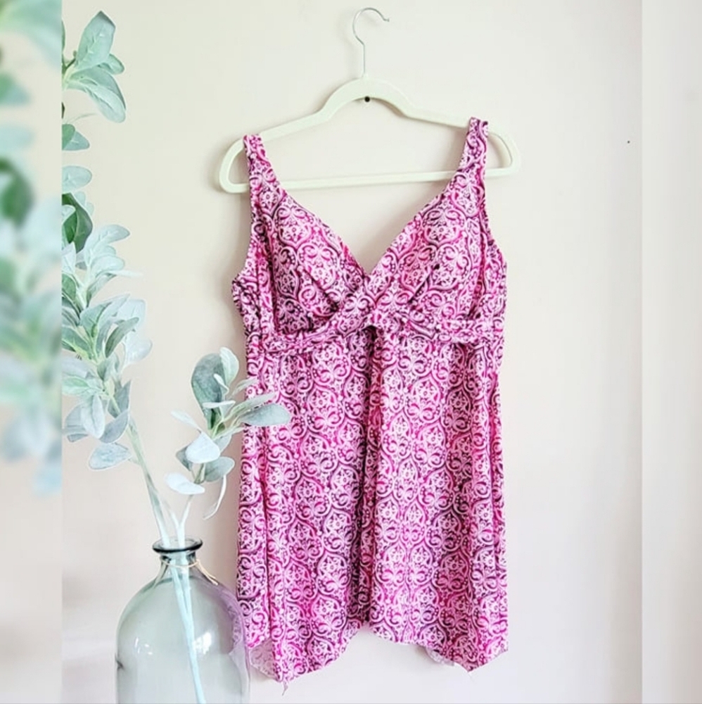 Swimsuits For All Pink Paisley Swimdress (20)